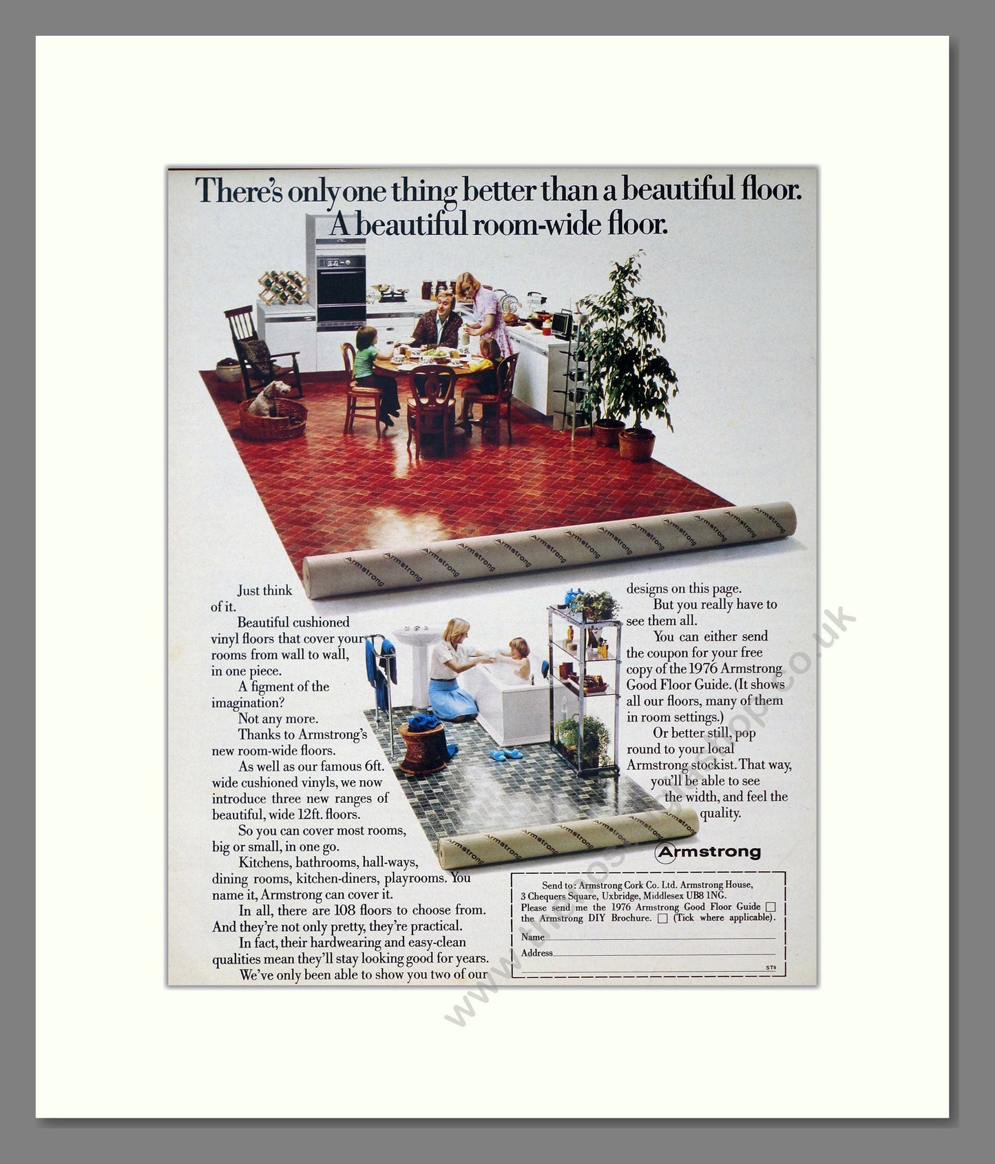 Armstrong - Vinyl Floors. Vintage Advert 1976 (ref AD302949)