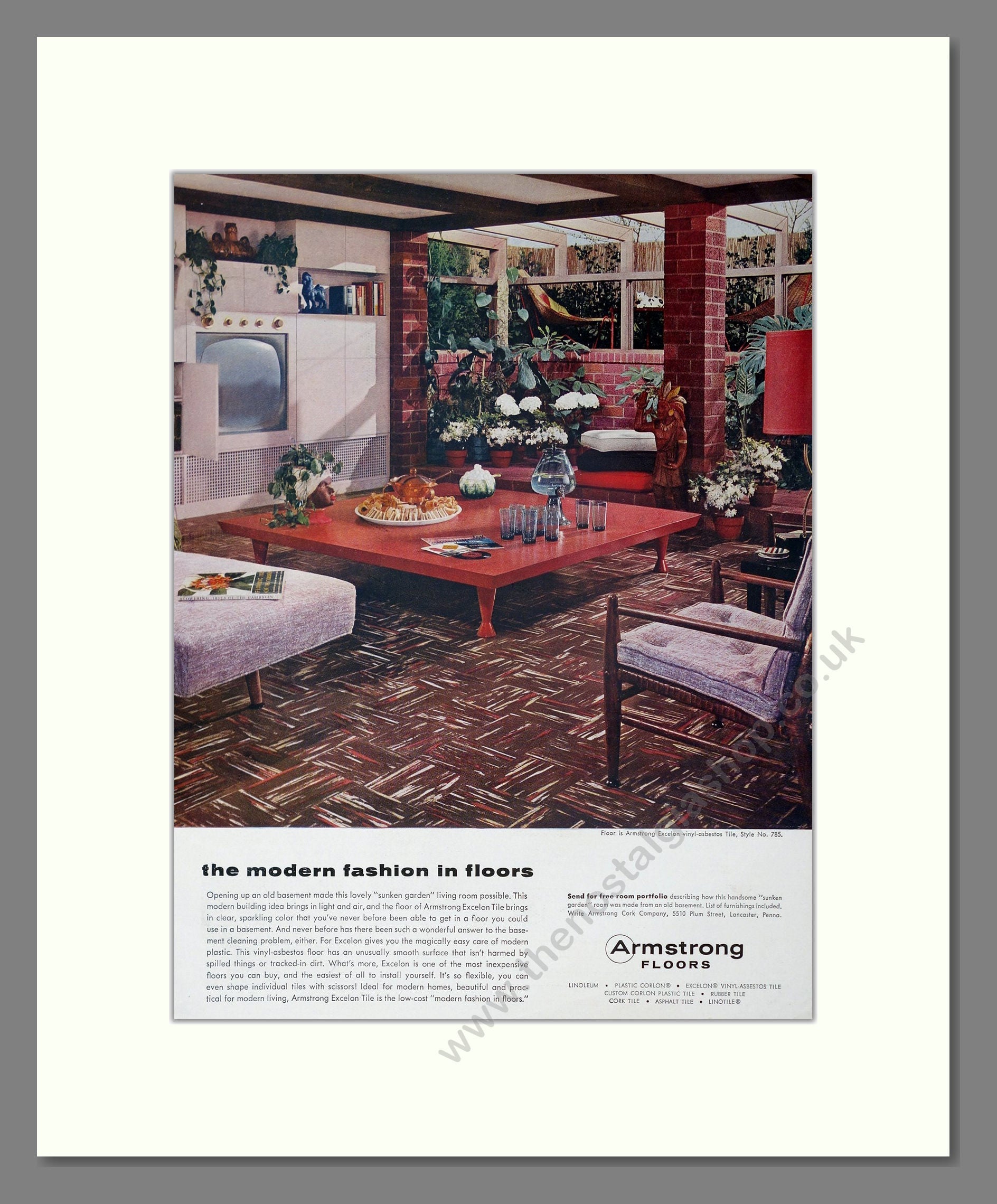 Armstrong - Excelon Vinyl Floors. Vintage Advert 1955 (ref AD302950)