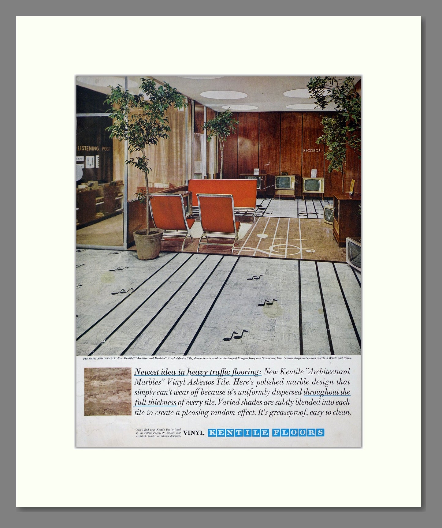 Kentile - Vinyl Floors. Vintage Advert 1962 (ref AD302955)