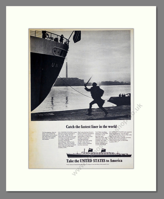 United State Lines - Ocean Liner. Vintage Advert 1966 (ref AD302965)