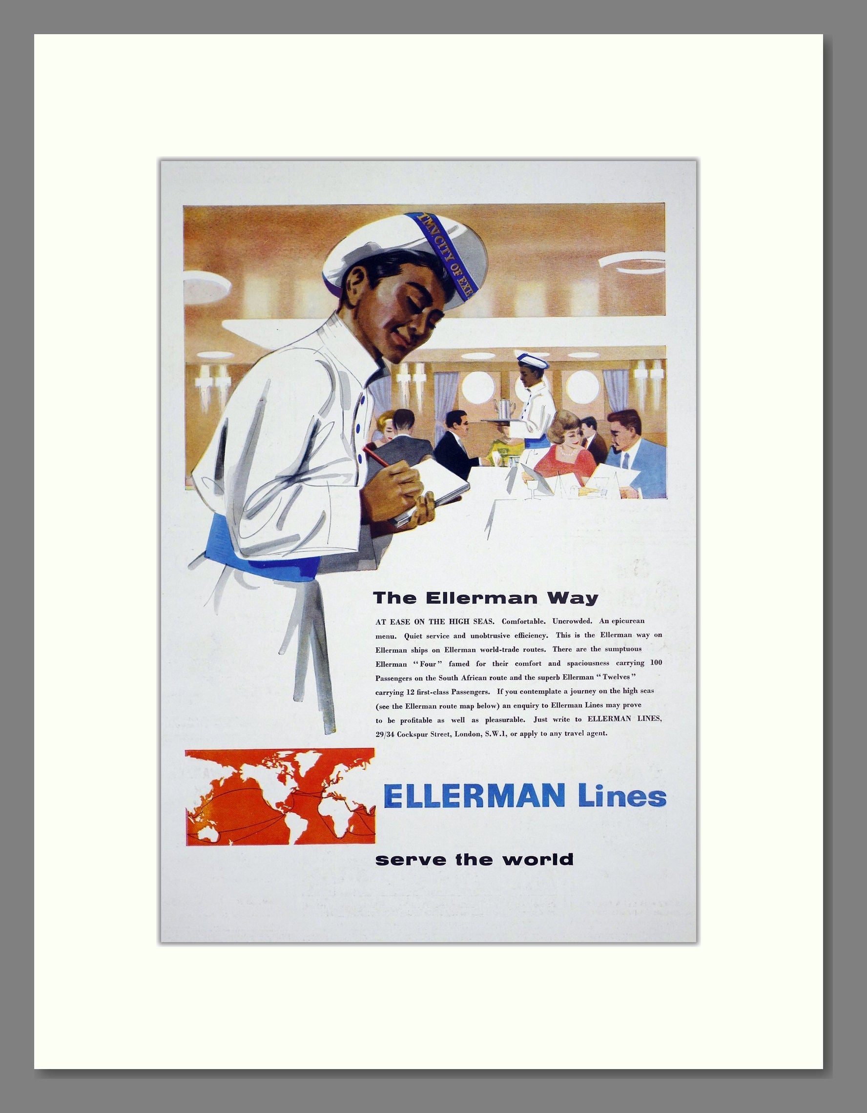 Ellerman Lines - Serve The World. Vintage Advert 1959 (ref AD302983)