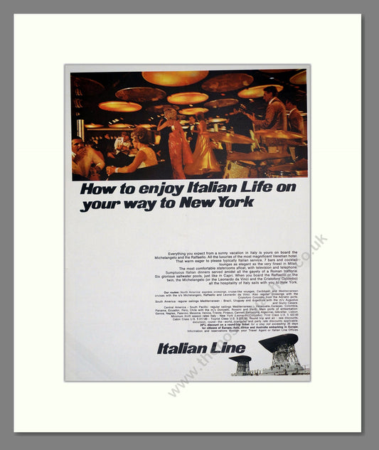 Italian Line - To New York. Vintage Advert 1968 (ref AD303002)