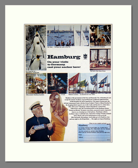 Hamburg - Visit Hamburg. Vintage Advert 1969 (ref AD303012)