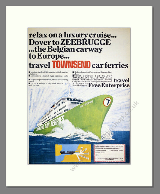 Townsend - Zeebrugge Ferry. Vintage Advert 1969 (ref AD303013)