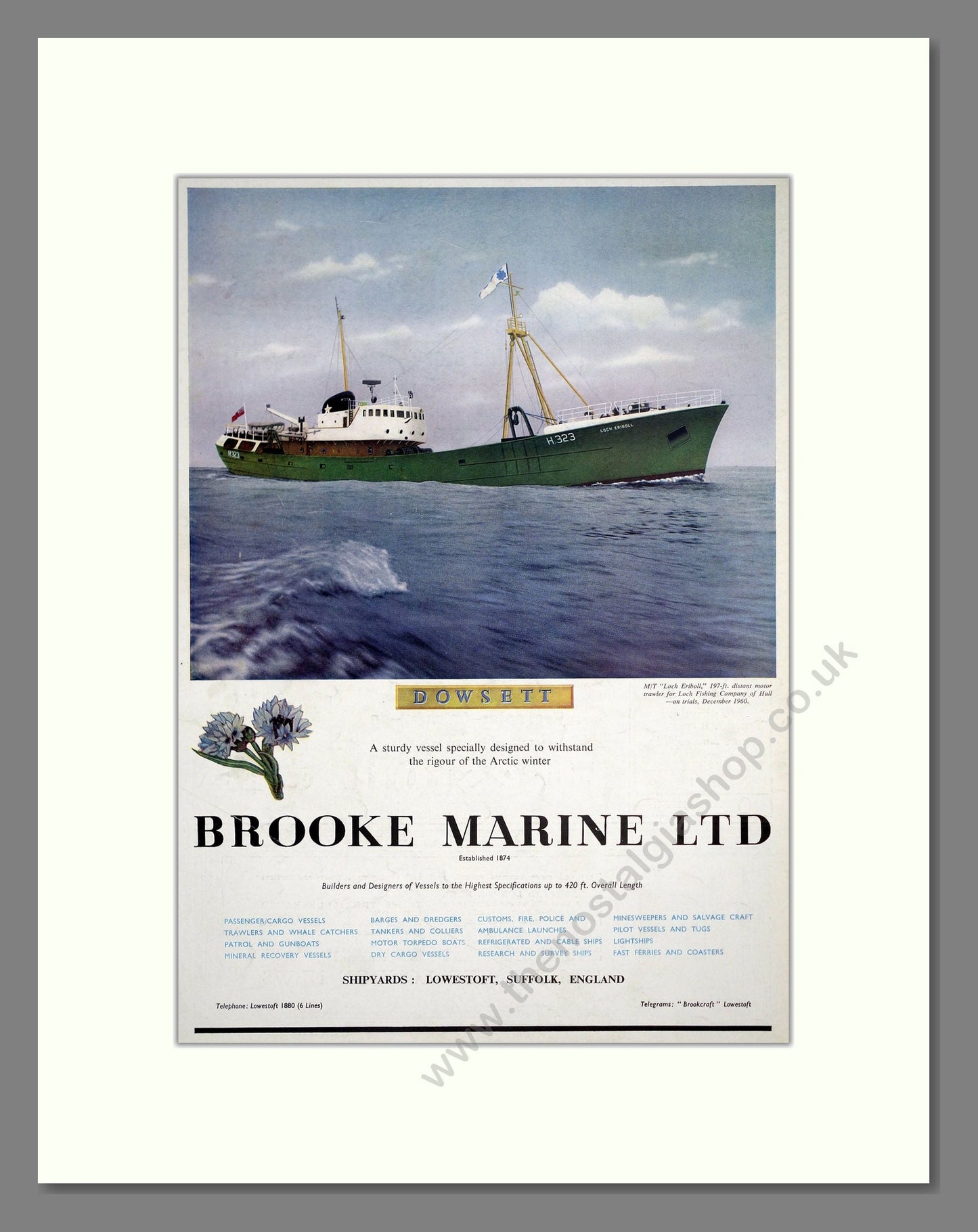 Brooke Marine - Loch Eriboll. Vintage Advert 1961 (ref AD303017)