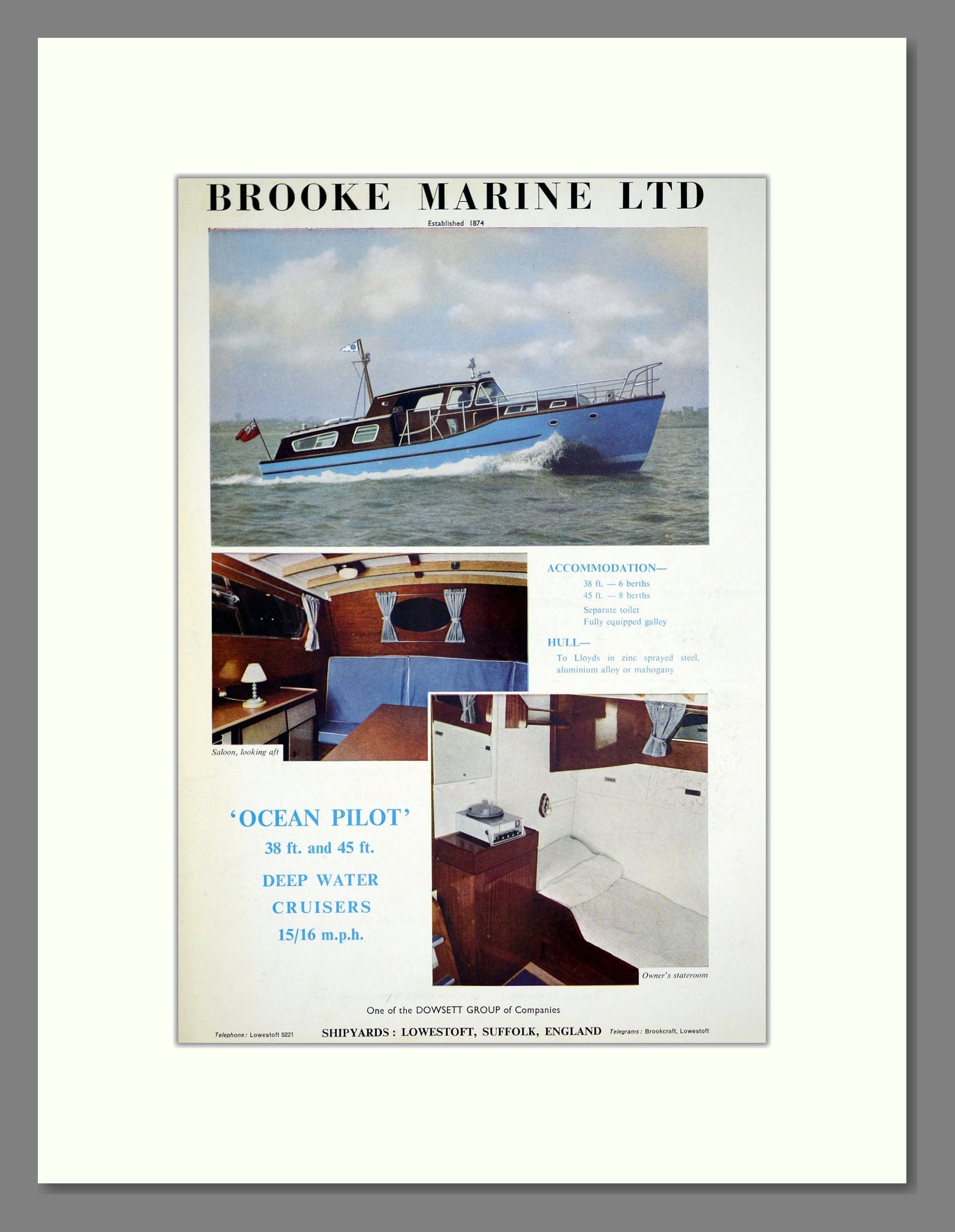 Brooke Marine - Ocean Pilot. Vintage Advert 1964 (ref AD303021)