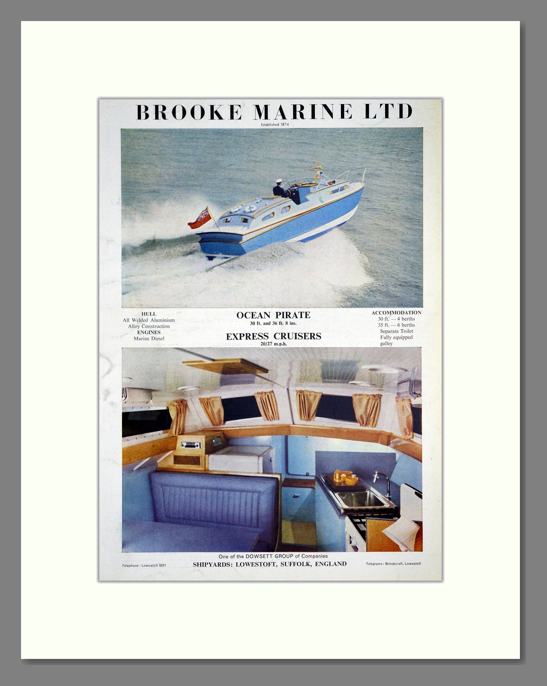 Brooke Marine - Ocean Pirate. Vintage Advert 1964 (ref AD303022)