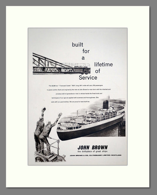 John Brown - Clydebank Shipbuilders. Vintage Advert 1952 (ref AD303026)