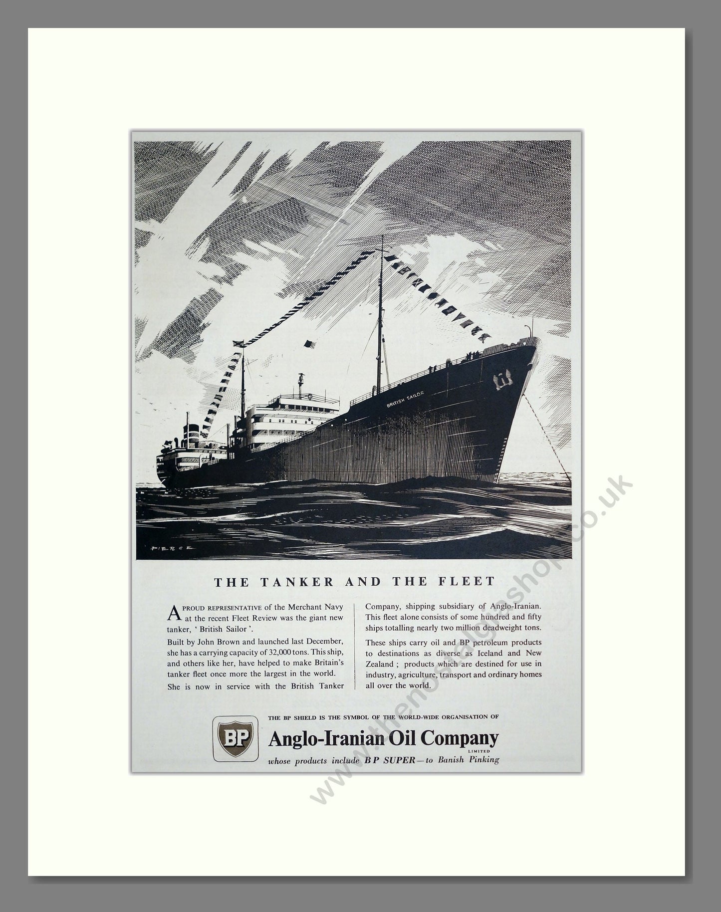 Anglo Iranian Oil Company - The Tanker And The Fleet. Vintage Advert 1953 (ref AD303027)