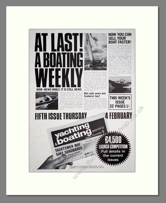 Yachting And Boating - Weekly Magazine. Vintage Advert 1965 (ref AD303034)