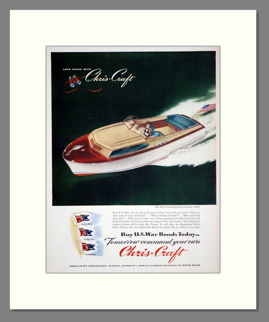 Chris Craft - US War Bonds. Vintage Advert 1945 (ref AD303040)