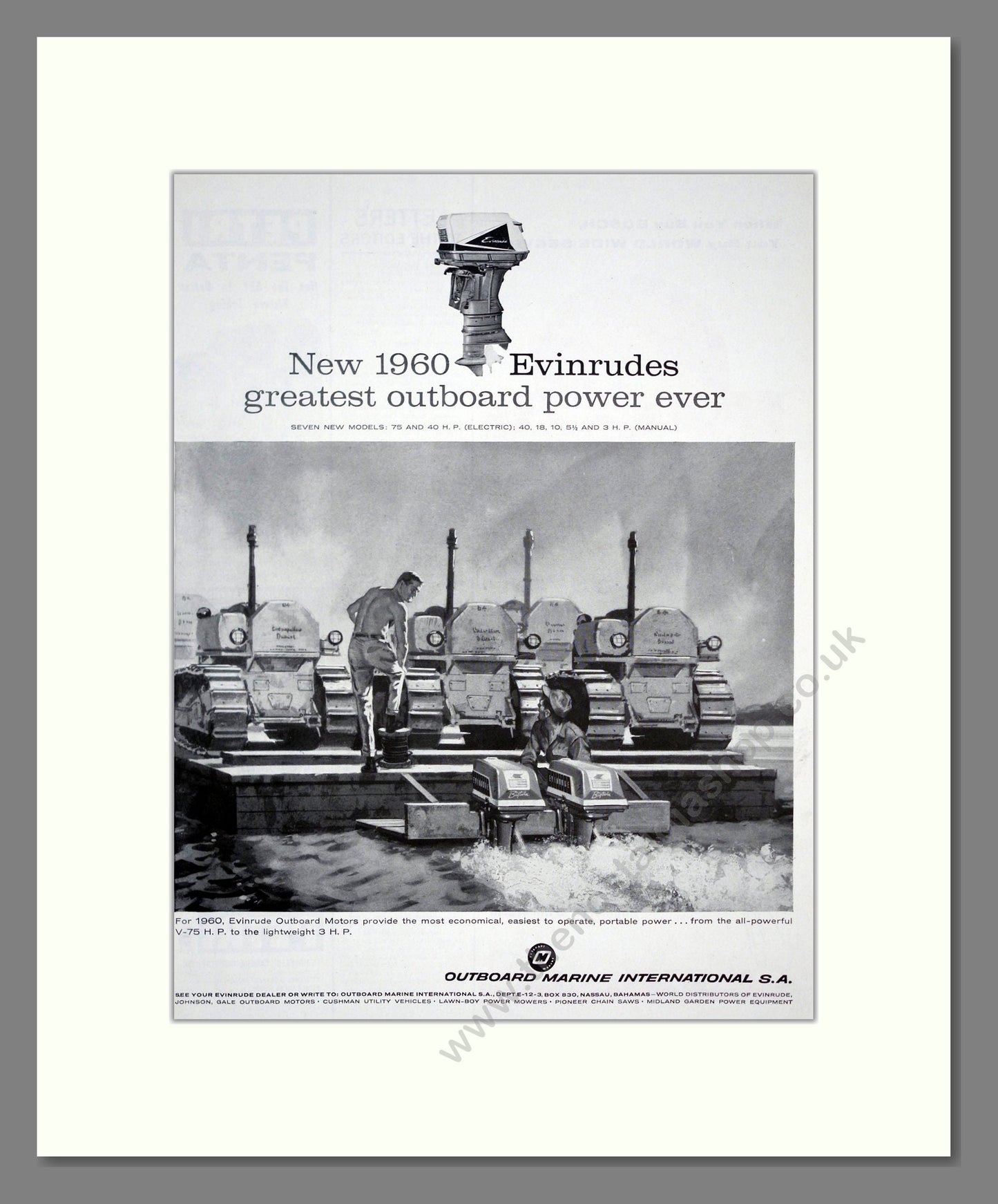 Evinrude - Outboard Motors. Vintage Advert 1960 (ref AD303048)