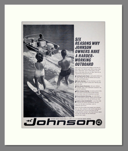 Johnson - Outboard Motors. Vintage Advert 1960 (ref AD303051)