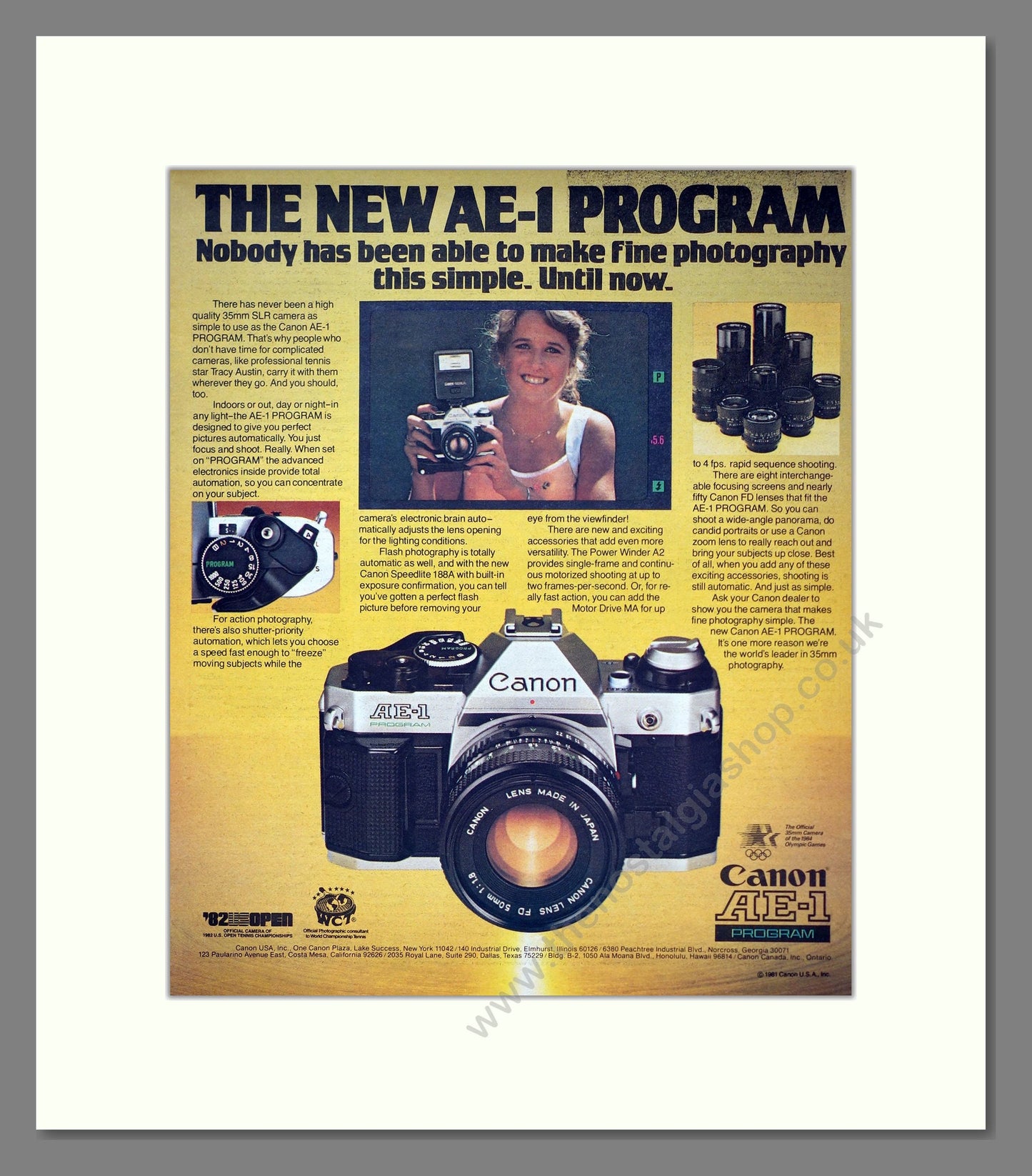 Canon - AE-1 Program. Vintage Advert 1983 (ref AD303072)