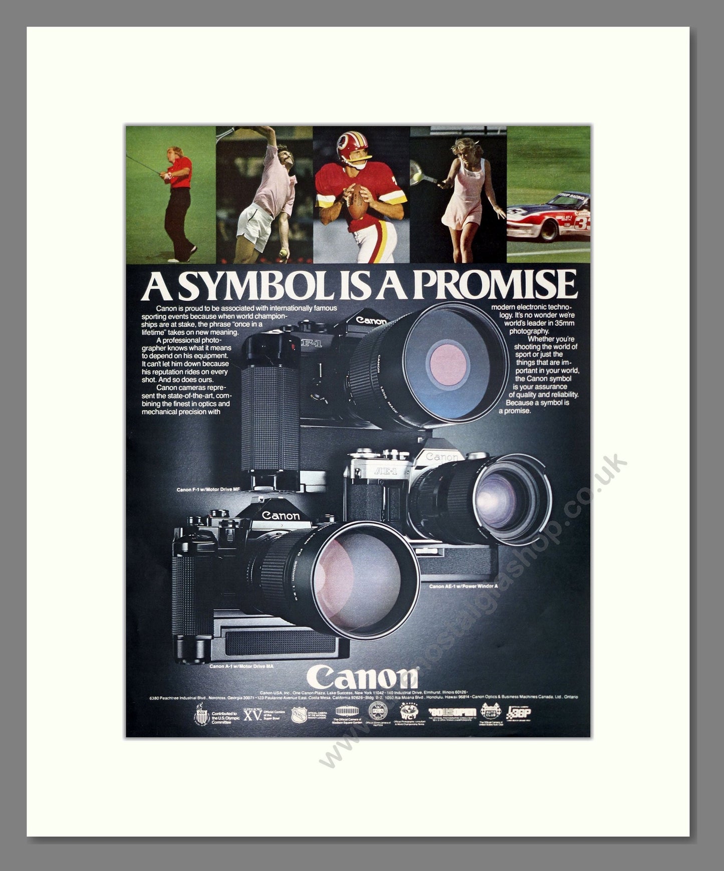 Canon - 35mm SLR Sports Cameras. Vintage Advert 1981 (ref AD303076)