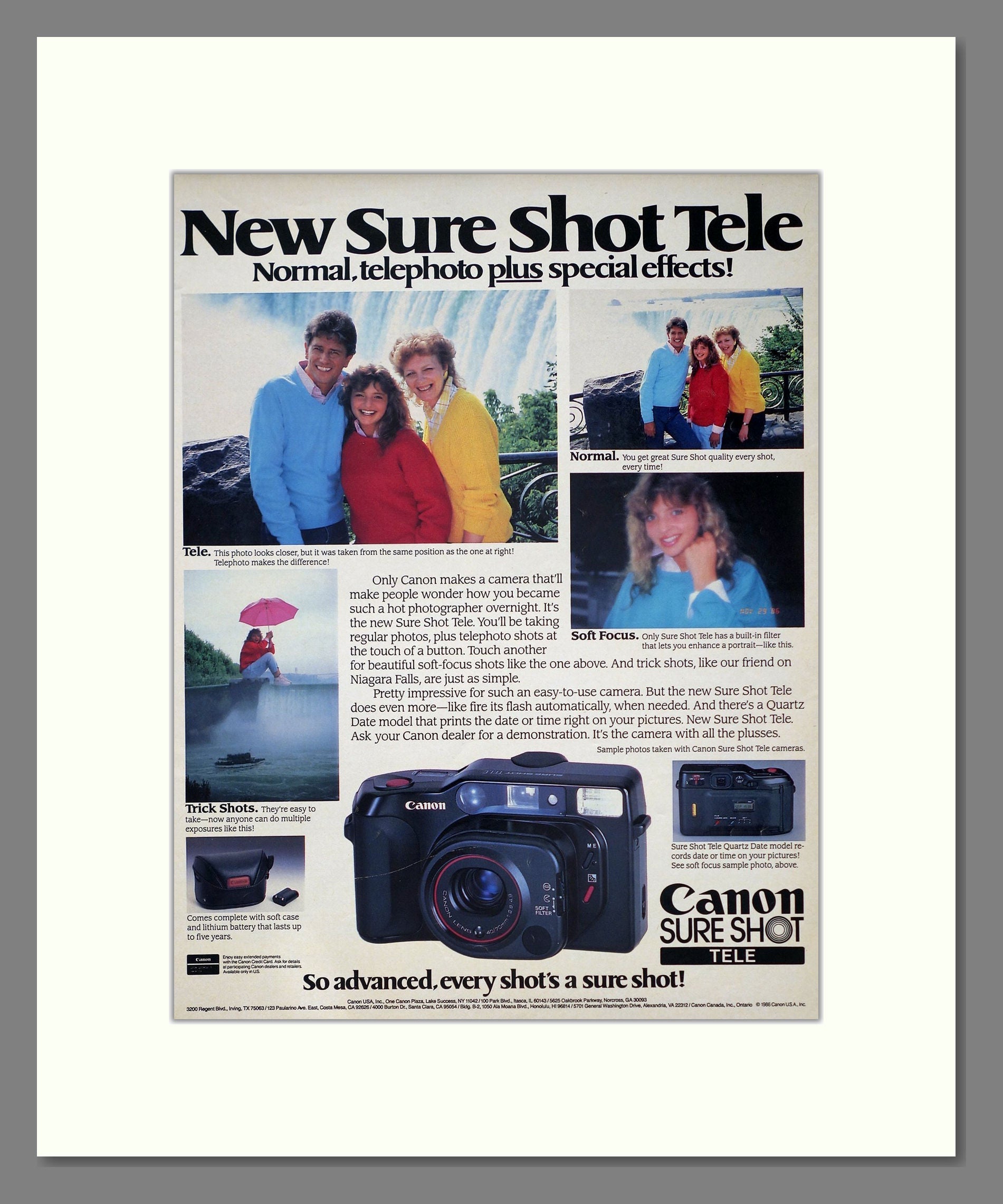 Canon - Sure Shot Tele. Vintage Advert 1986 (ref AD303077)