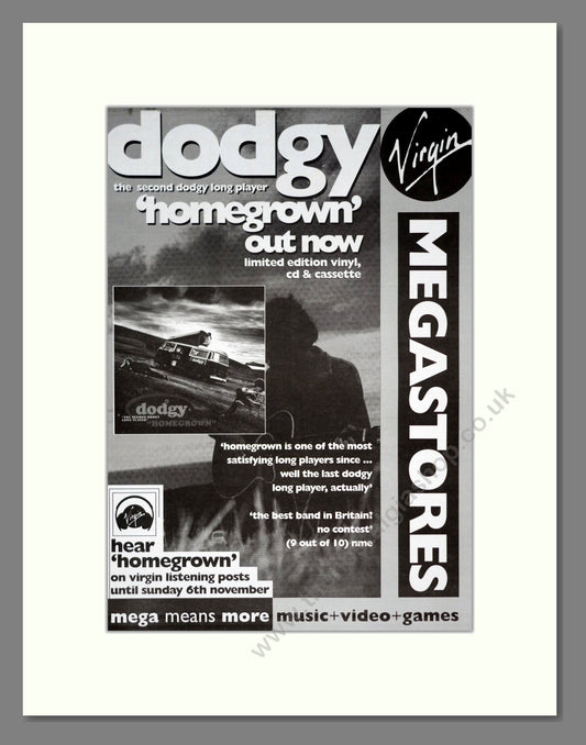 Dodgy - Homegrown. Vintage Advert 1994 (ref AD19680)