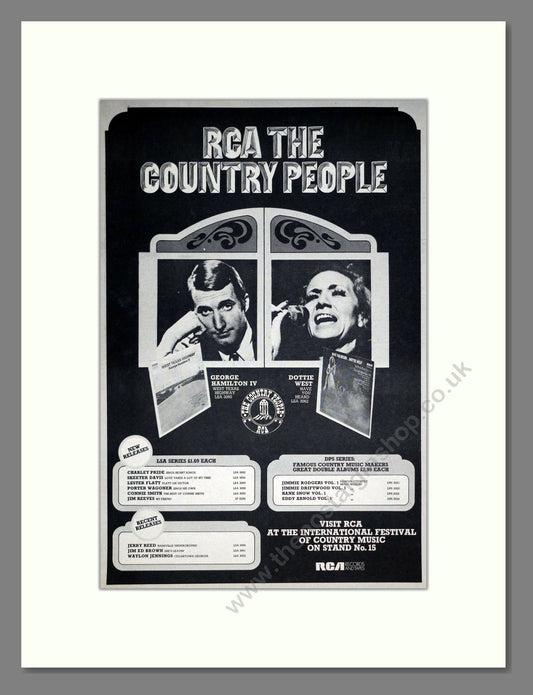 George Hamilton / Dottie West - RCA Country People Albums. Vintage Advert 1972 (ref AD19688)