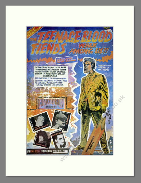 Teenage Blood Fiends - Walk Among Us Ian Dury, Phil Lynott. Vintage Advert 1977 (ref AD19699)