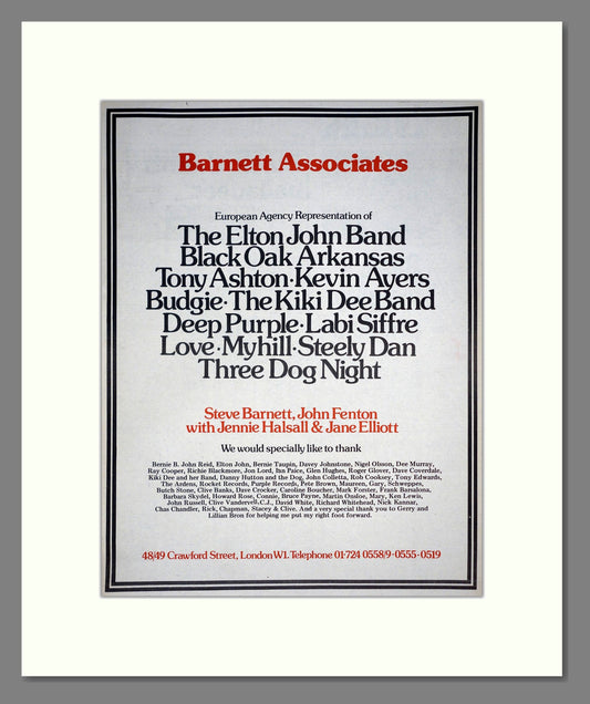 Barnett Associates - Thankyou. Vintage Advert 1975 (ref AD19717)