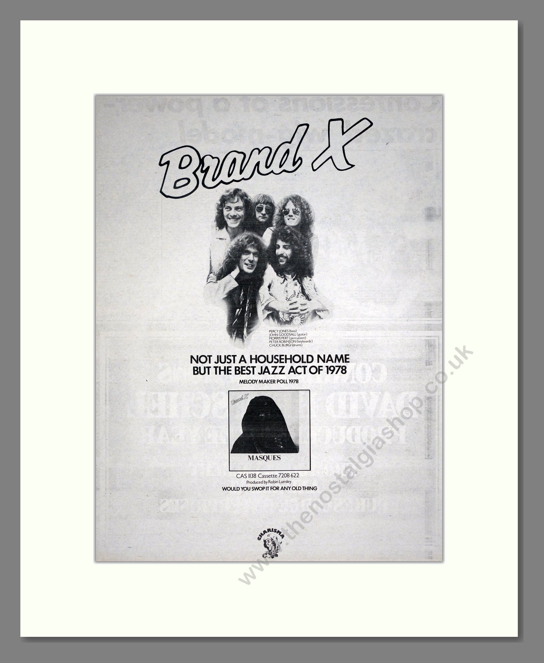 Brand X - Masques. Vintage Advert 1978 (ref AD19720)