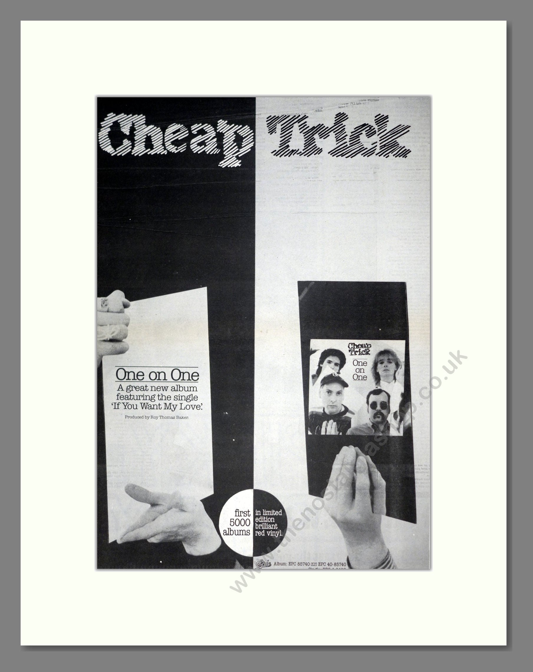 Cheap Trick - One On One. Vintage Advert 1982 (ref AD19752)