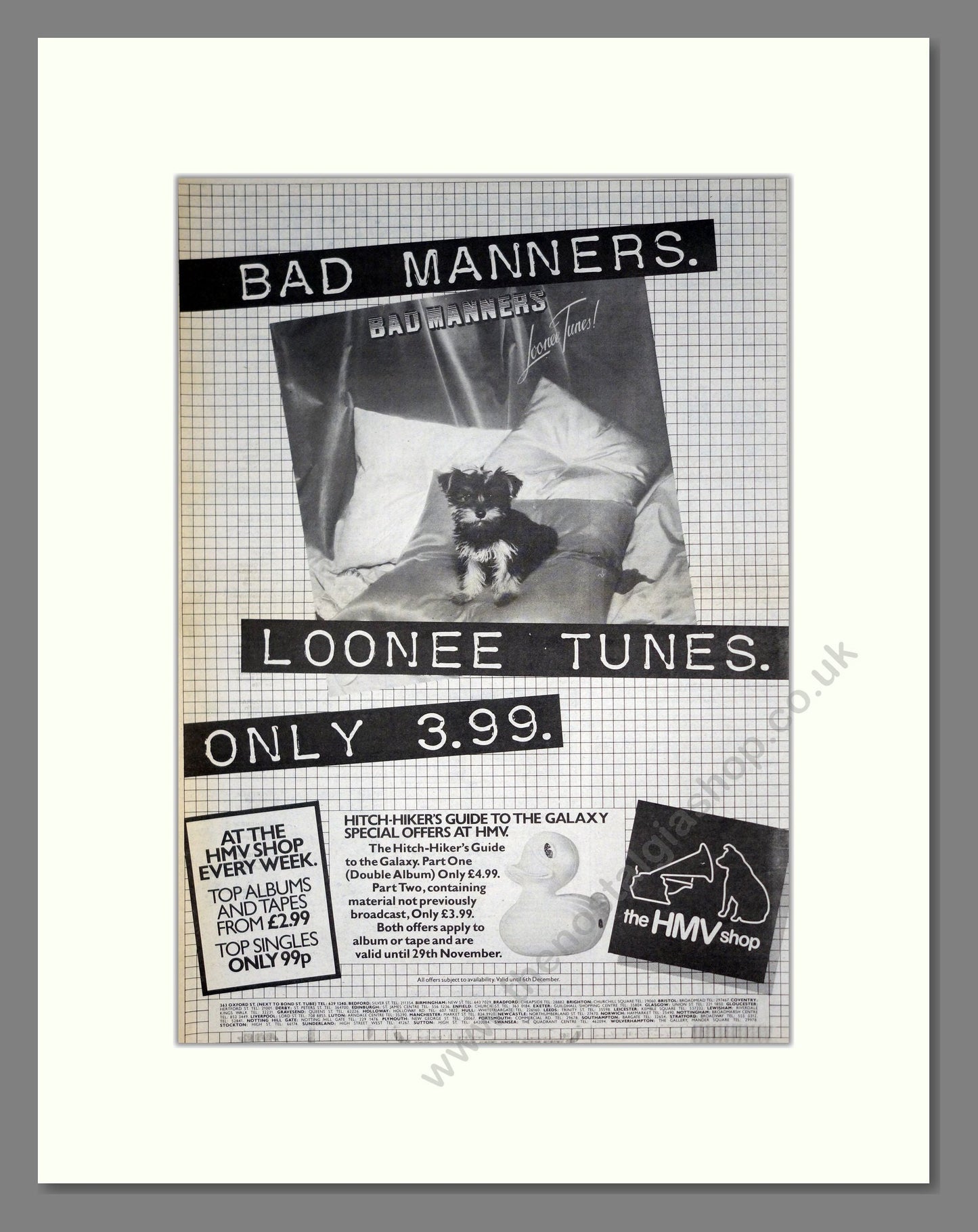 Bad Manners - Loonee Tunes. Vintage Advert 1980 (ref AD19758)