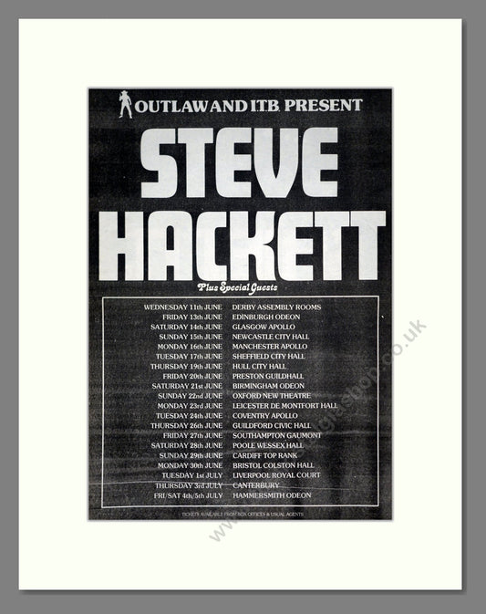 Steve Hackett - UK Tour. Vintage Advert 1980 (ref AD19759)