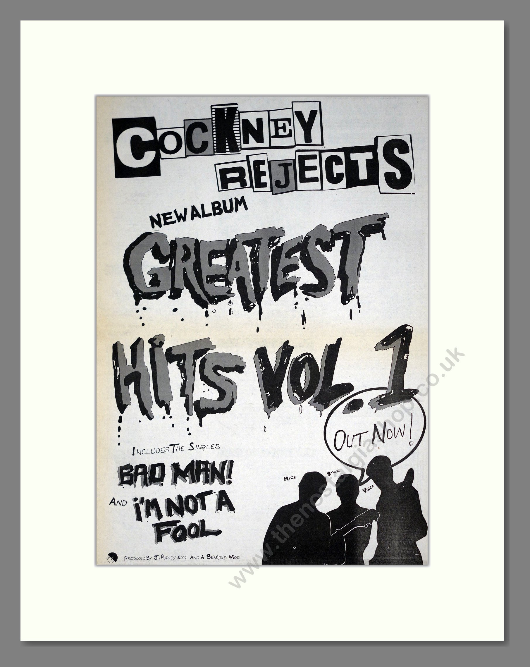 Cockney Rejects - Greatest Hits. Vintage Advert 1980 (ref AD19777)