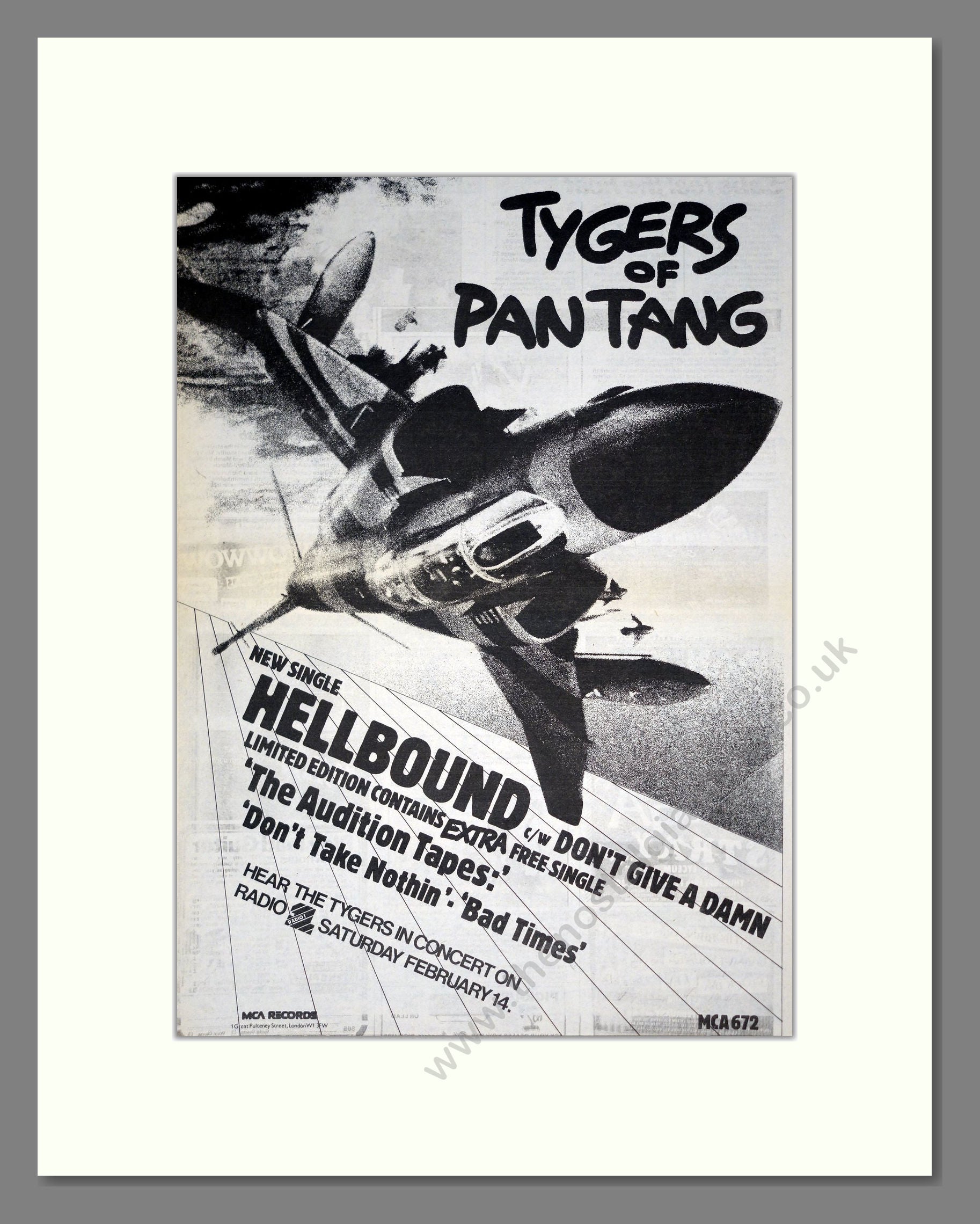 Tygers Of Pantang - Hellbound. Vintage Advert 1981 (ref AD19783)