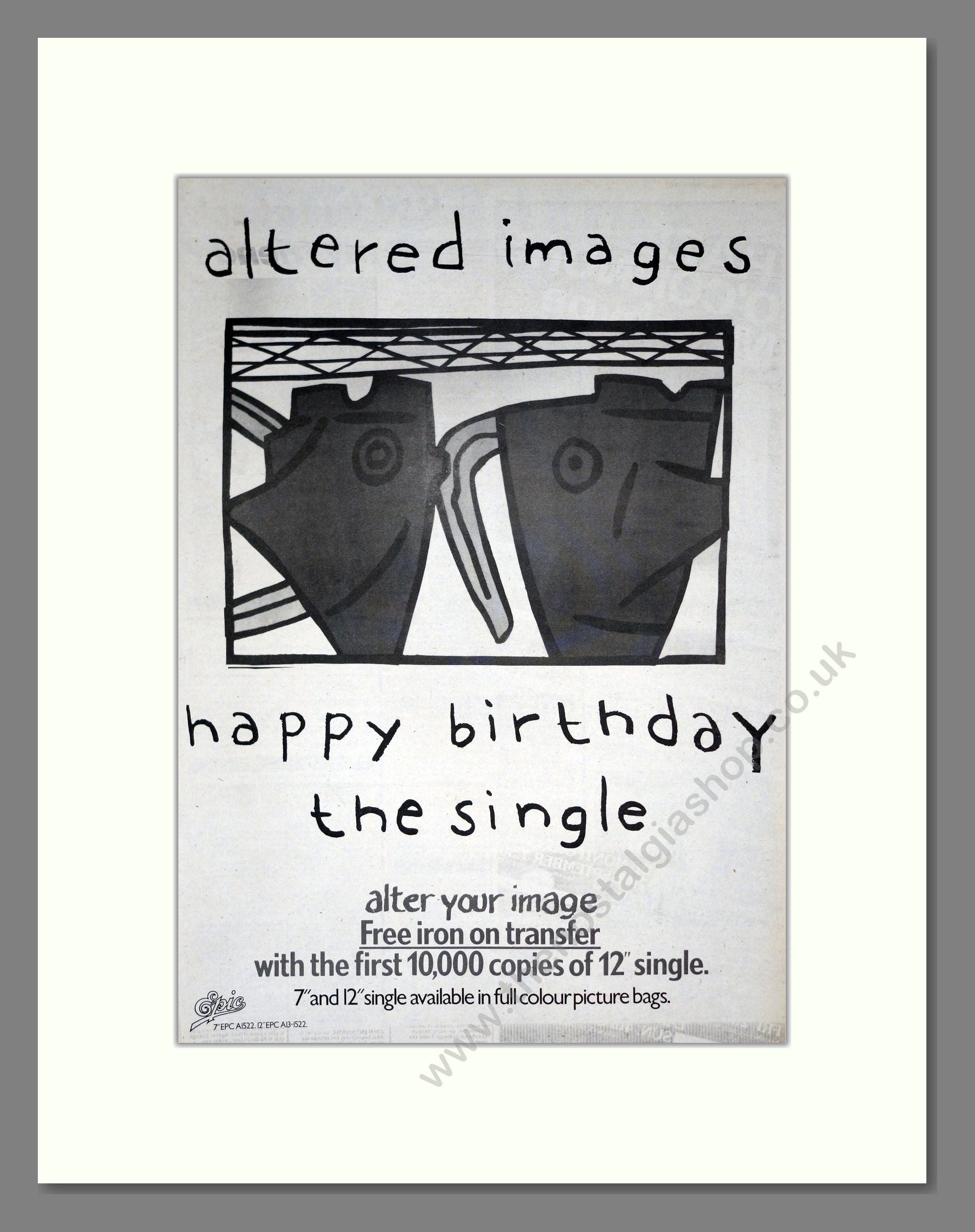 Altered Images - Happy Birthday. Vintage Advert 1981 (ref AD19796)