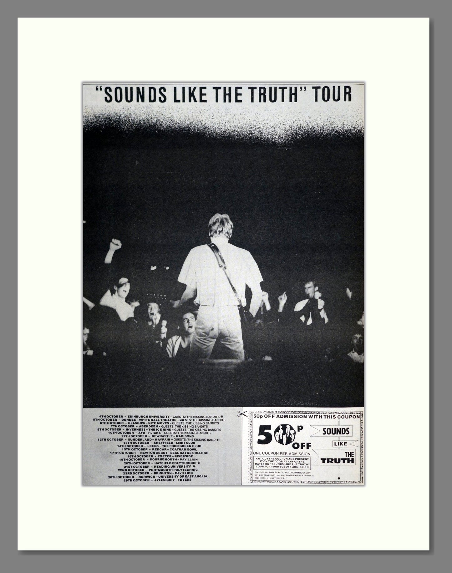 Truth (The) - Sounds Like The Truth UK Tour. Vintage Advert 1983 (ref AD19813)