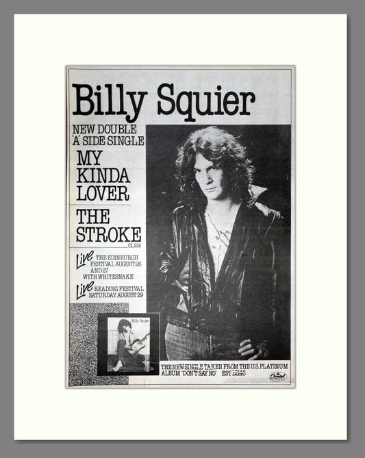 Billy Squier - My Kinda Lover. Vintage Advert 1981 (ref AD19828)