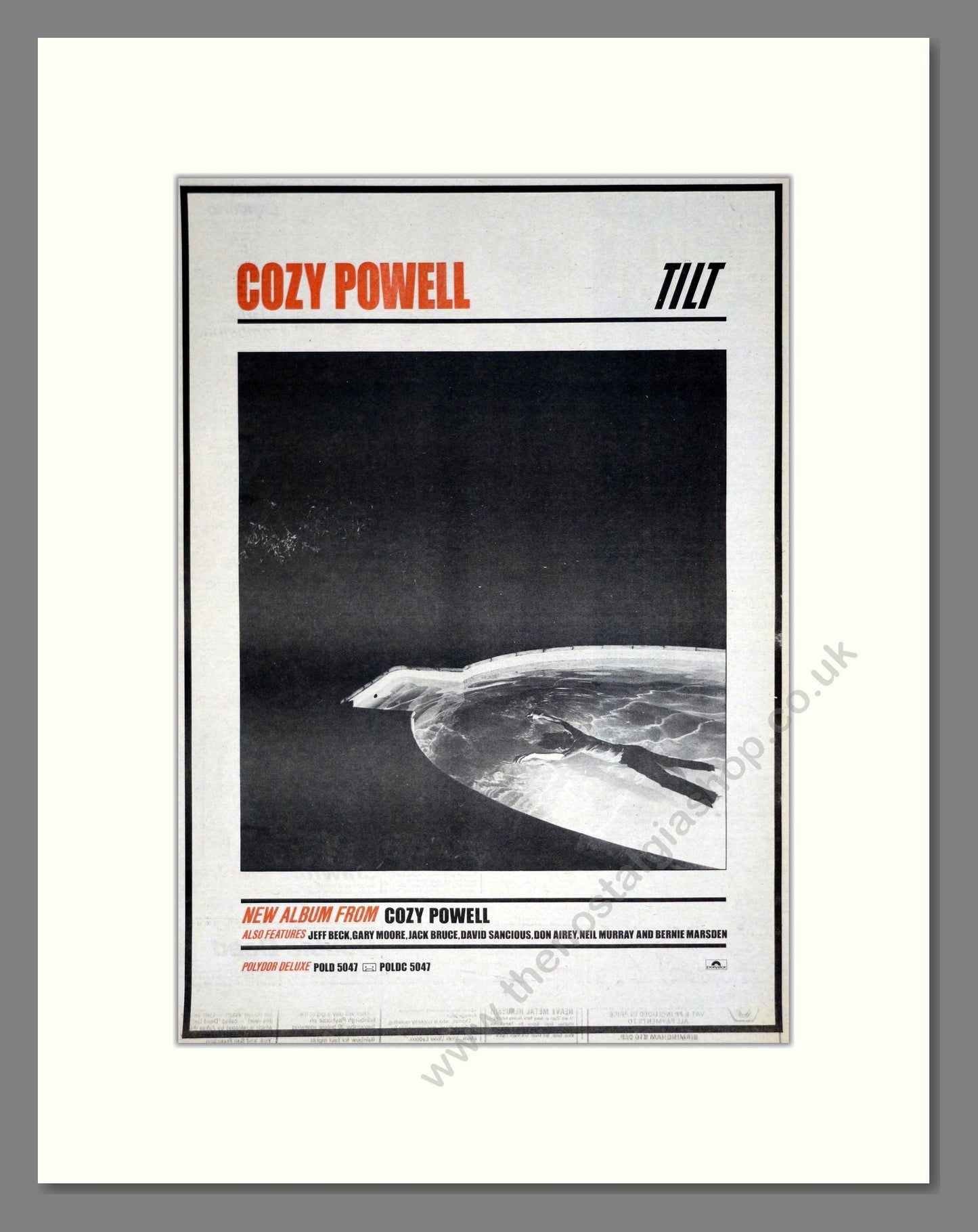 Cozy Powell - Tilt. Vintage Advert 1981 (ref AD19831)