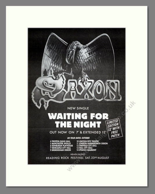 Saxon - Waiting For The Night. Vintage Advert 1986 (ref AD19838)