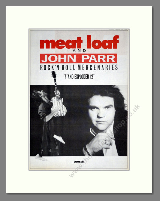 Meat Loaf / John Parr - Rock n Roll Mercenaries. Vintage Advert 1986 (ref AD19839)