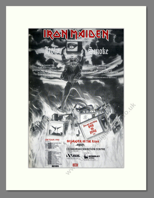 Iron Maiden - Holy Smoke. Vintage Advert 1990 (ref AD19844)