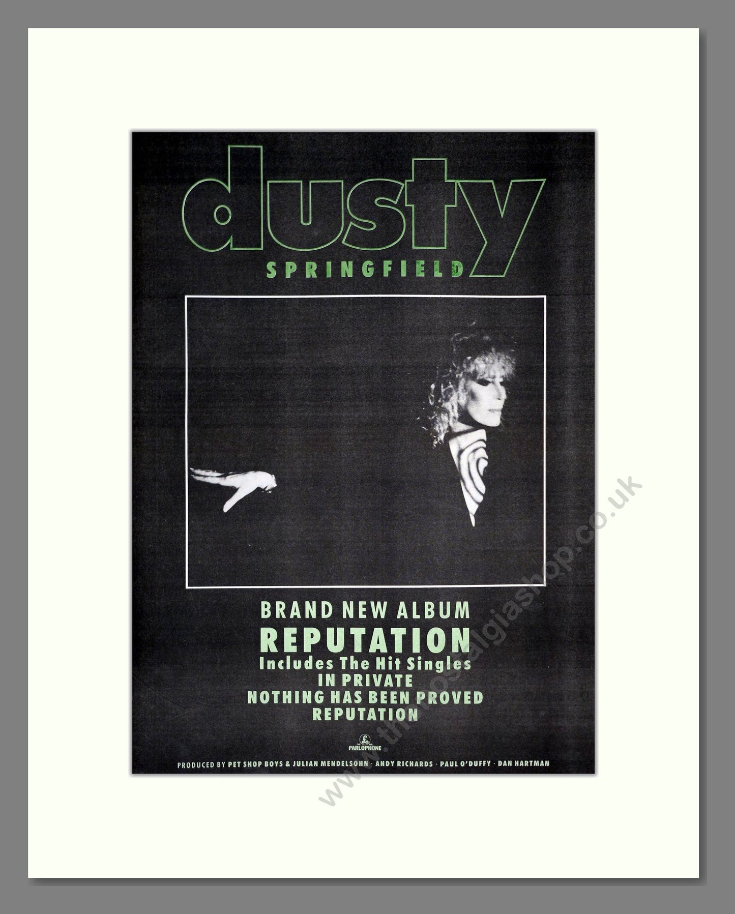 Dusty Springfield - Reputation. Vintage Advert 1990 (ref AD19854)