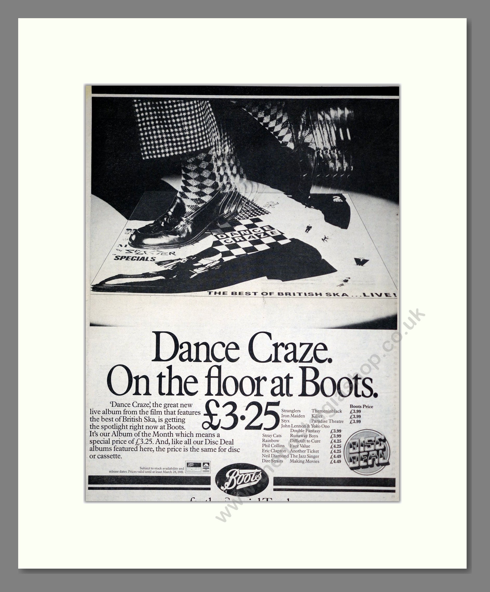 Various Artists - Best Of British Ska Dance Craze. Vintage Advert 1981 (ref AD19861)