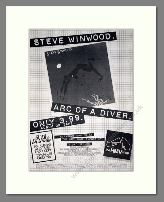 Steve Winwood - Arc Of A Diver. Vintage Advert 1981 (ref AD19863)