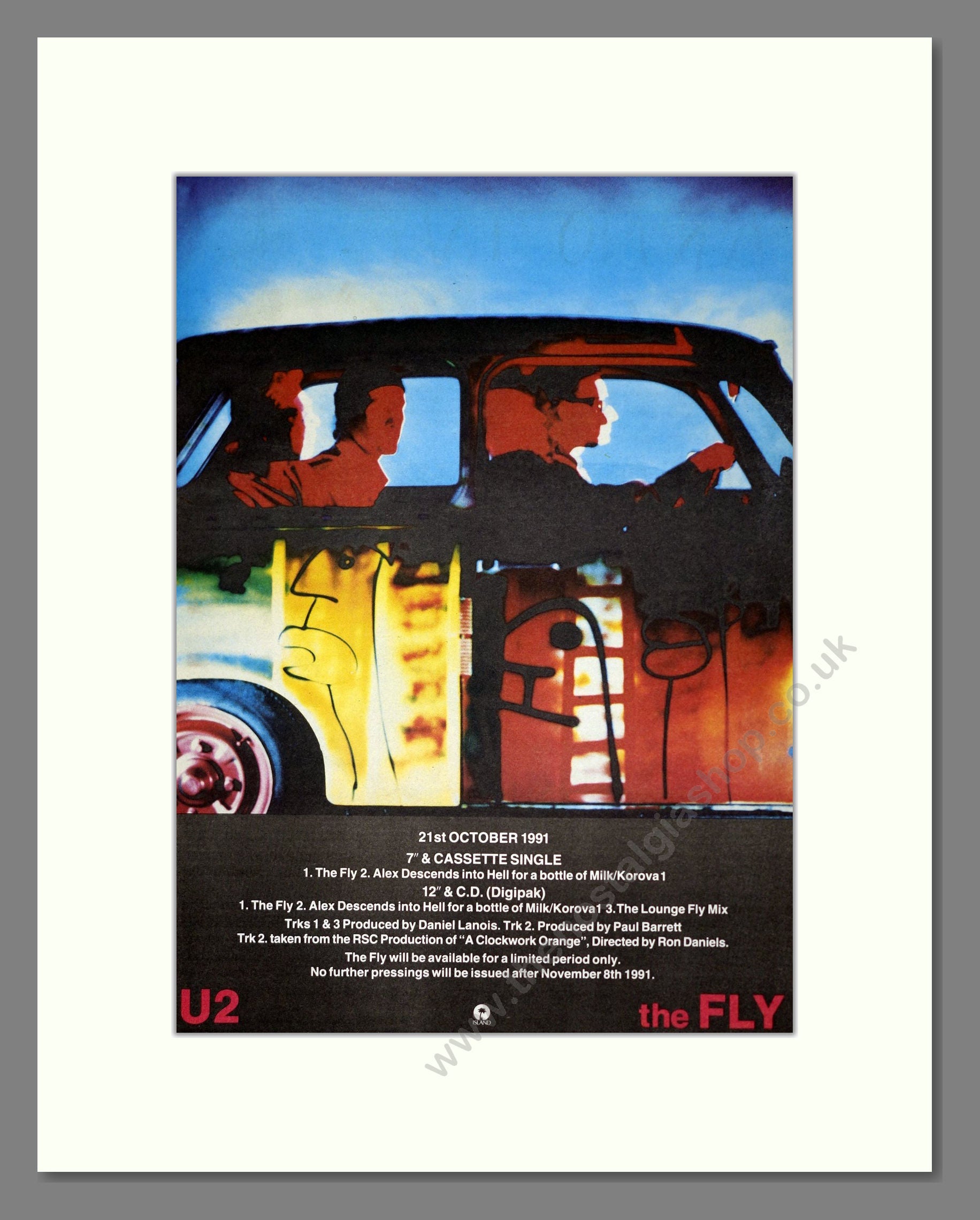 U2 - The Fly. Vintage Advert 1991 (ref AD19871)