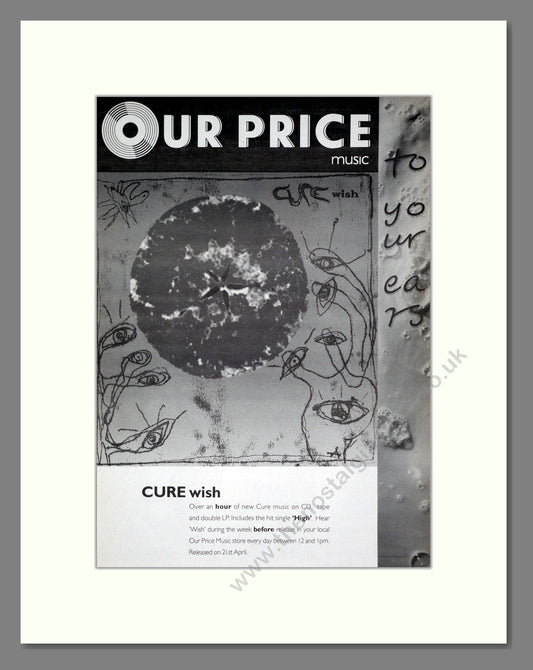 Cure - Wish. Vintage Advert 1992 (ref AD19877)