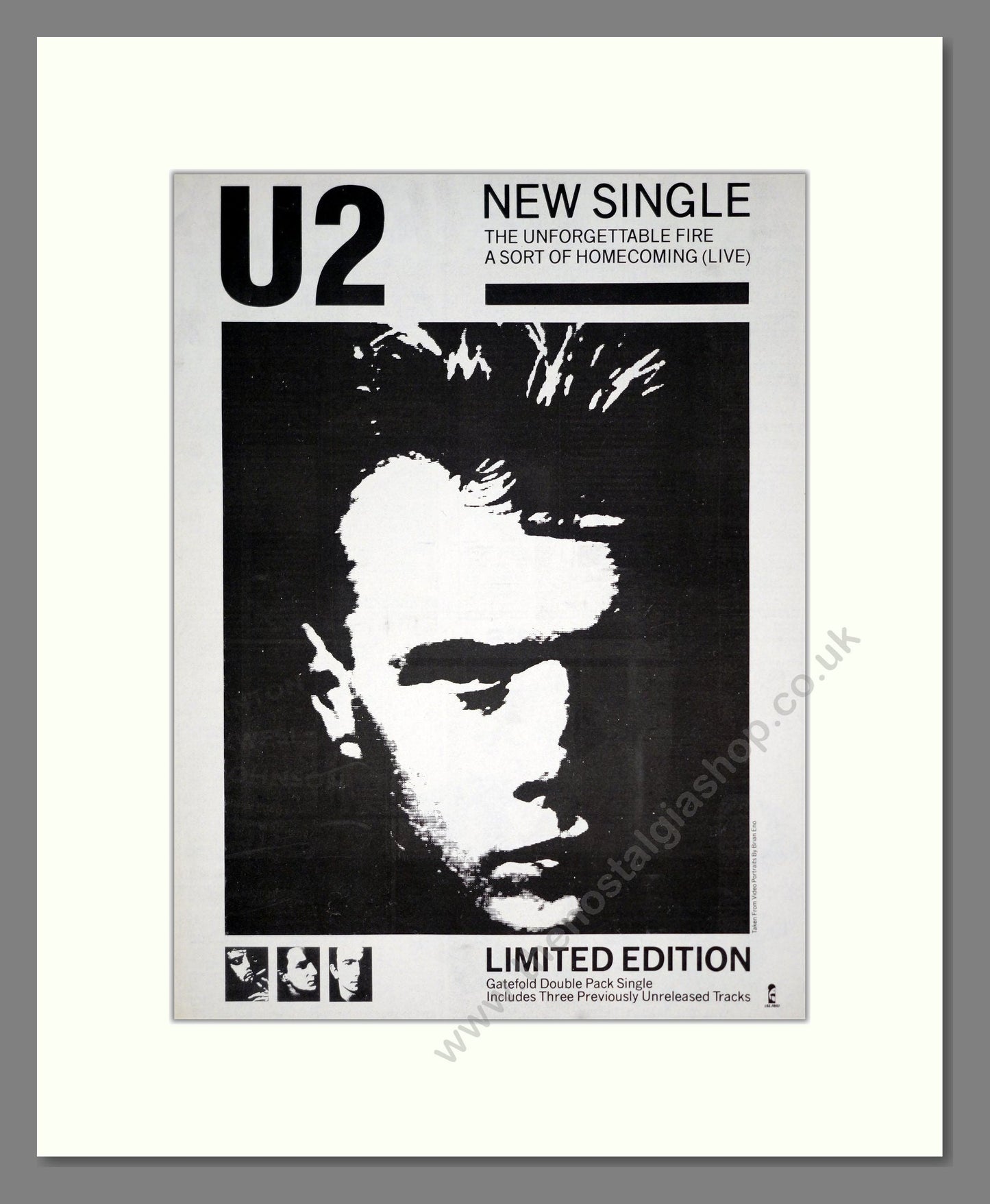 U2 - The Unforgettable Fire. Vintage Advert 1985 (ref AD19898)