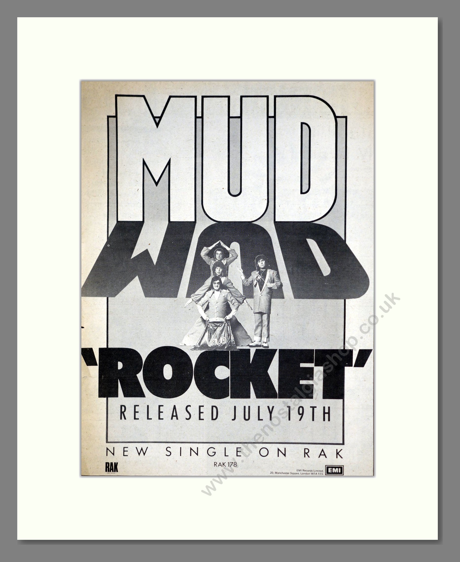 Mud - Rocket. Vintage Advert 1974 (ref AD19922)