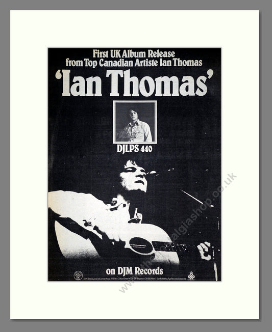 Ian Thomas - Debut Album. Vintage Advert 1974 (ref AD19924)