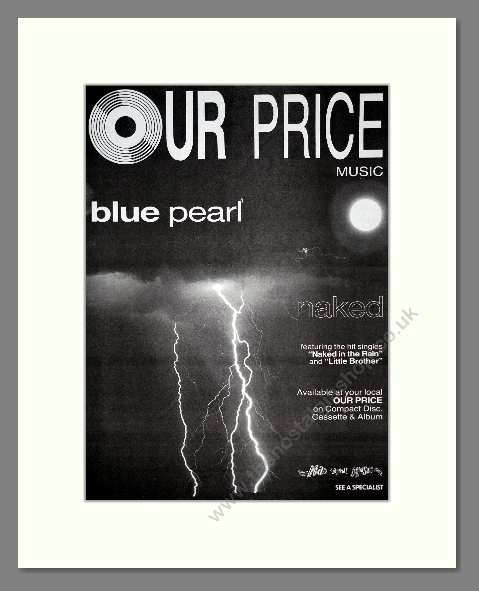 Blue Pearl - Naked. Vintage Advert 1990 (ref AD19951)