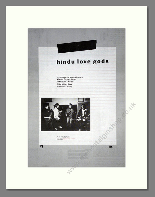 Hindu Love Gods - Debut Album. Vintage Advert 1990 (ref AD19953)