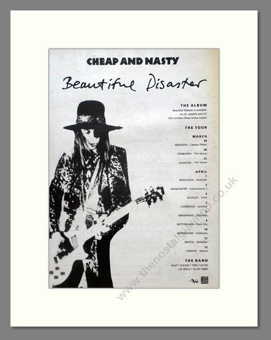 Cheap And Nasty - Beautiful Disaster. Vintage Advert 1991 (ref AD19973)