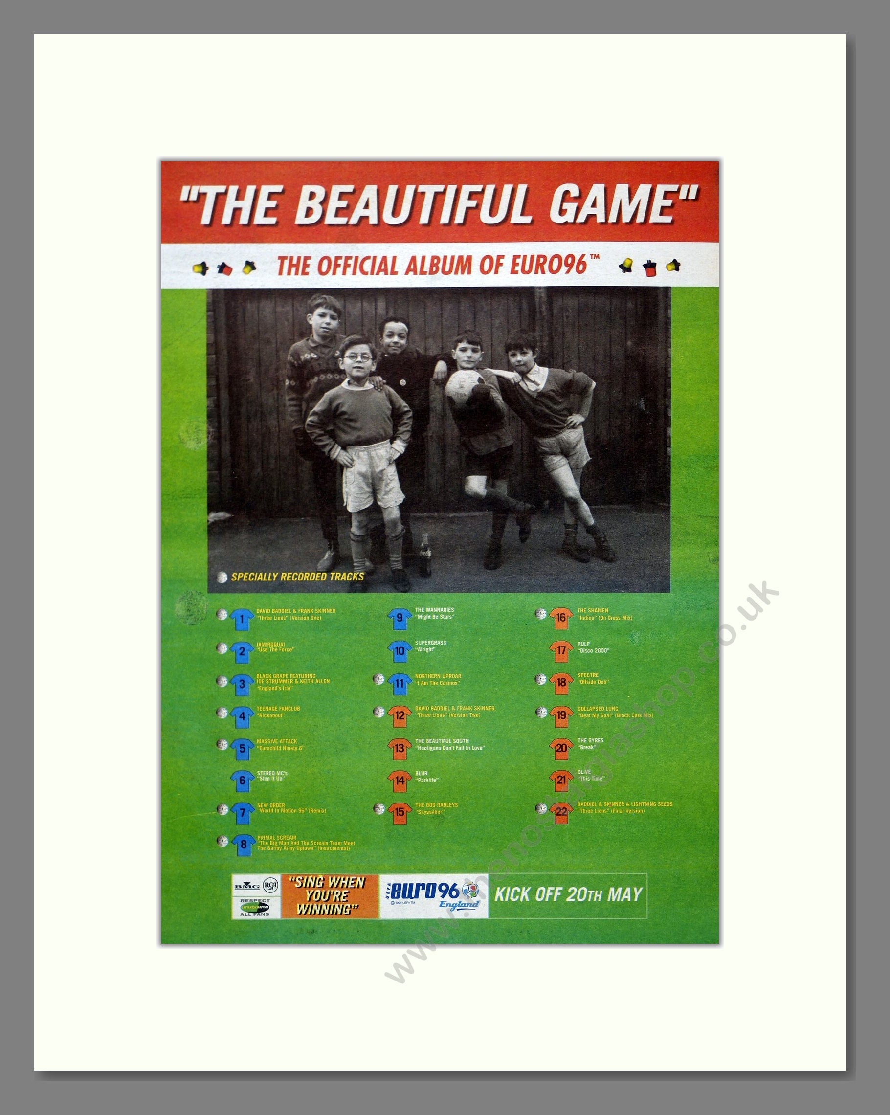 Various Artists - Euro 96 Official Album. Vintage Advert 1996 (ref AD19978)