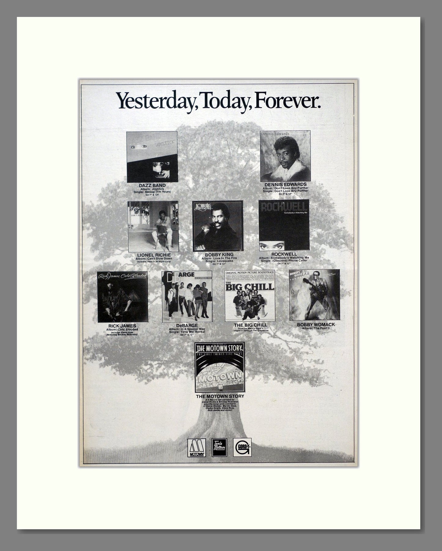 Various Artists - Motown - Yesterday Today Forever. Vintage Advert 1984 (ref AD19979)